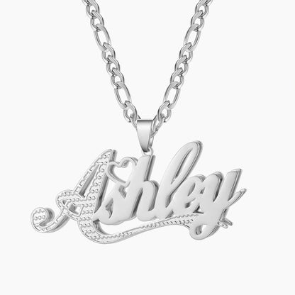 Custom Double Silver Sterling Name Necklace