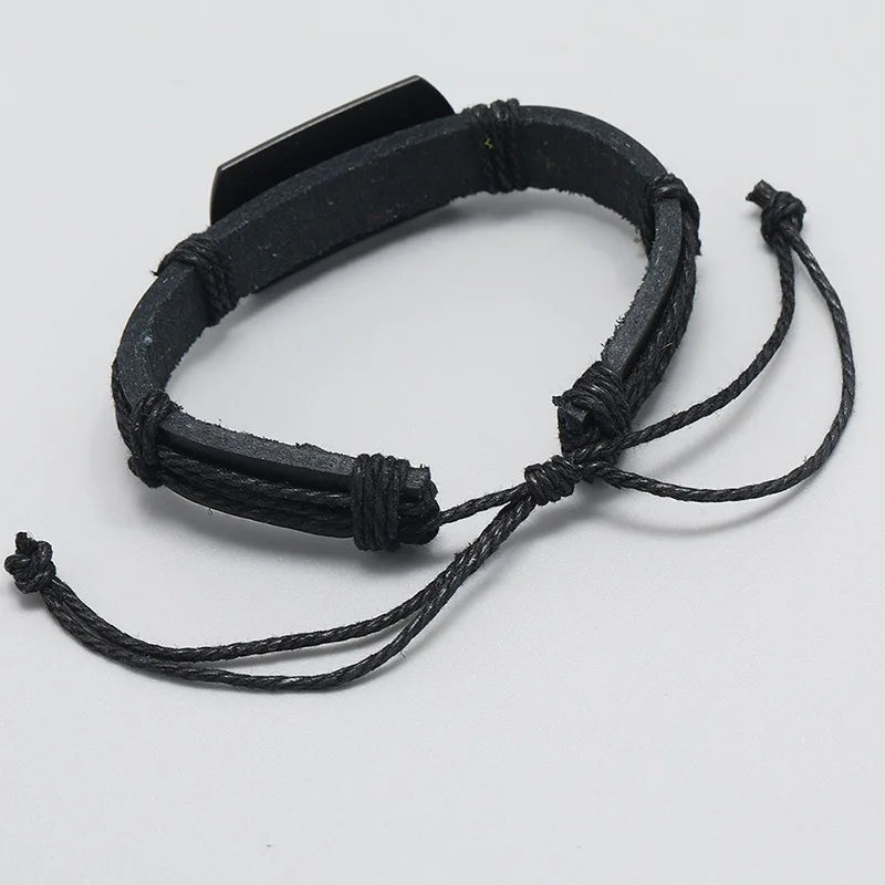 Wolf Head Leather Bracelet: Bold Rock Punk Style Jewelry Gift