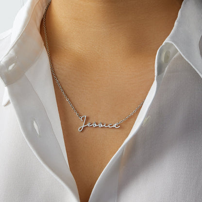 Collana con nome in stile firma personalizzata