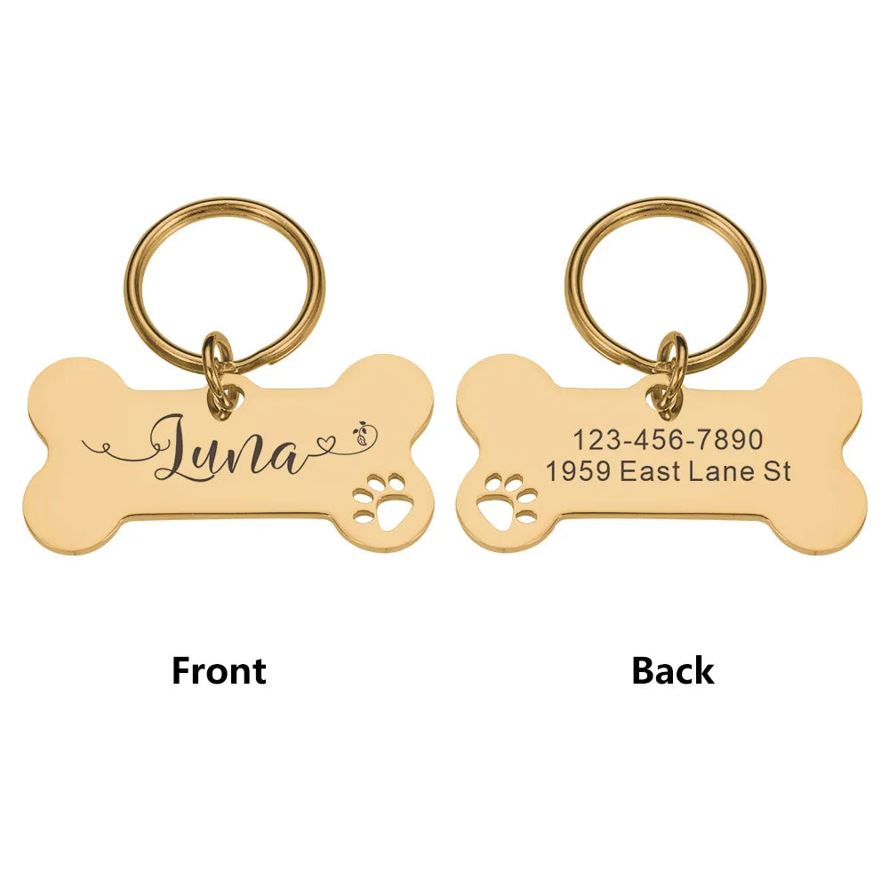 Customized Dog Tags Gold