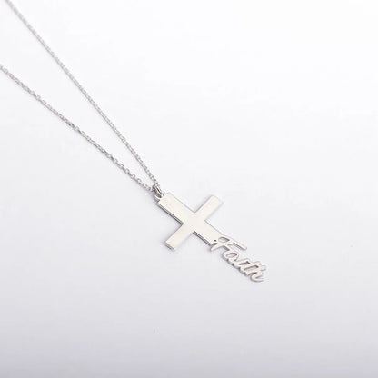 Vintage Christian Customized Cross Necklace With Name