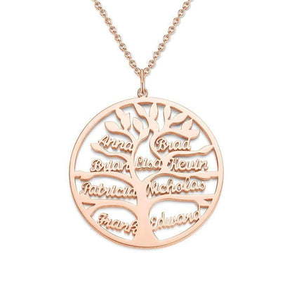 Albero genealogico personalizzato personalizzato con collana con nome