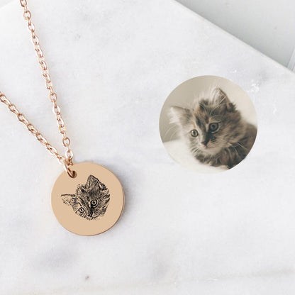 Custom Personalized Pet Portrait Name Necklaces