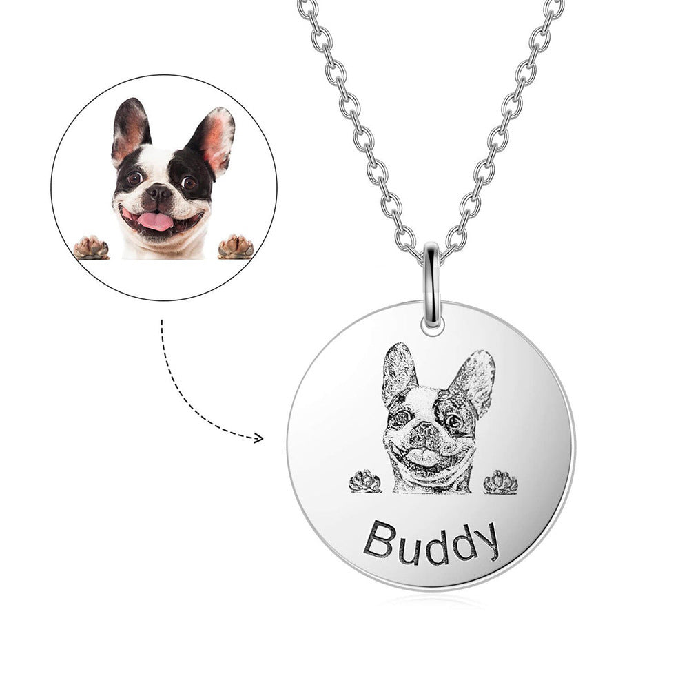 Custom Personalized Pet Portrait Name Necklaces