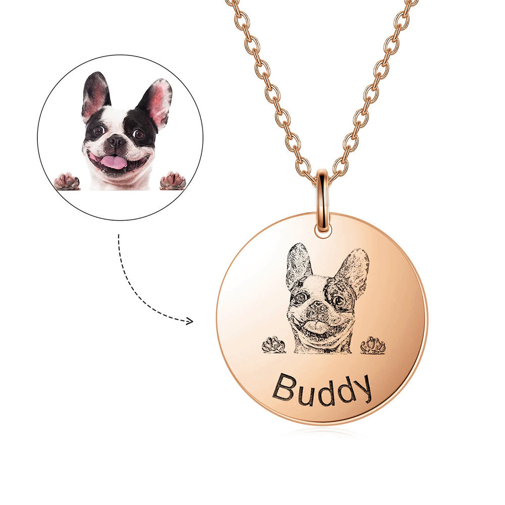 Custom Personalized Pet Portrait Name Necklaces