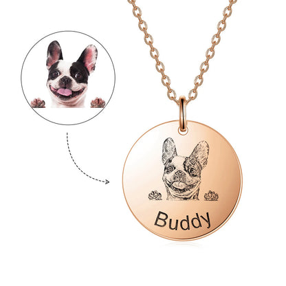 Custom Personalized Pet Portrait Name Necklaces