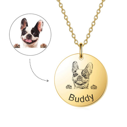 Custom Personalized Pet Portrait Name Necklaces