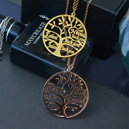 Albero genealogico personalizzato personalizzato con collana con nome