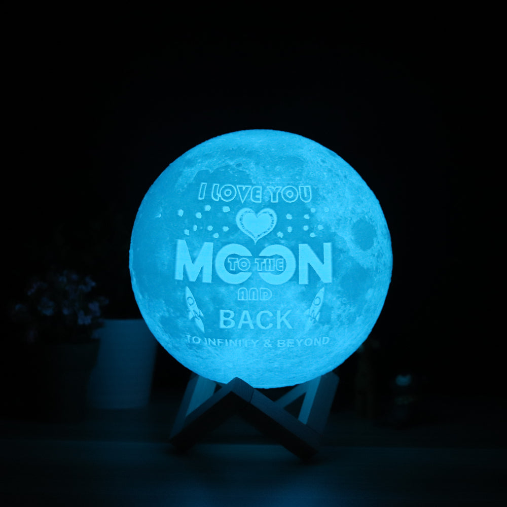 Custom Photo and Text Moon Lamp