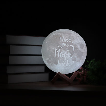 Custom Photo and Text Moon Lamp