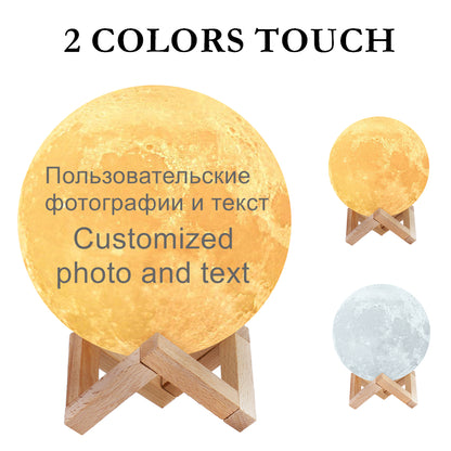 Custom Photo and Text Moon Lamp