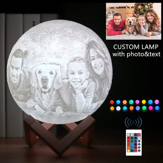 Lampada lunare personalizzata con foto e testo