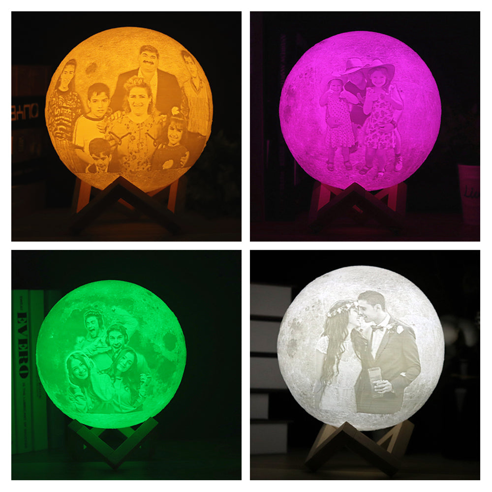 Custom Photo and Text Moon Lamp