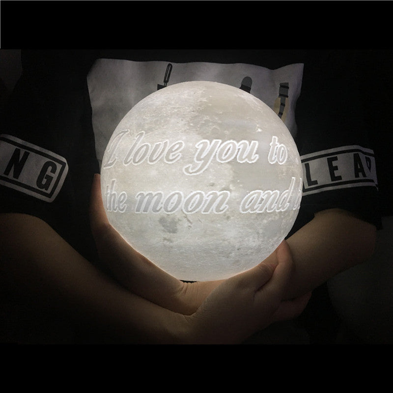 Custom Photo and Text Moon Lamp