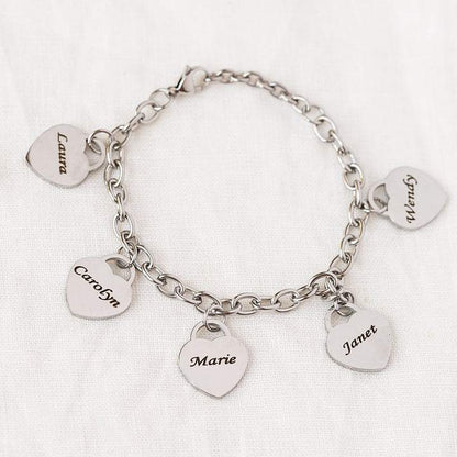 Custom Heart Engraved Bracelet