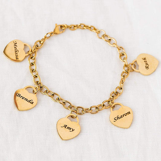 Custom Heart Engraved Bracelet