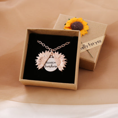 You Are My Sunshine Necklace in Rose Gold With Gift Box