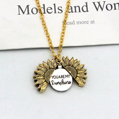 You Are My Sunshine Necklace in Gold With Gift Box