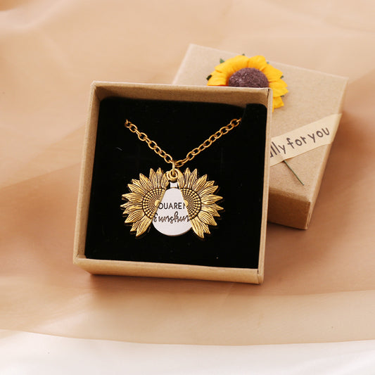 You Are My Sunshine Necklace in Gold With Gift Box