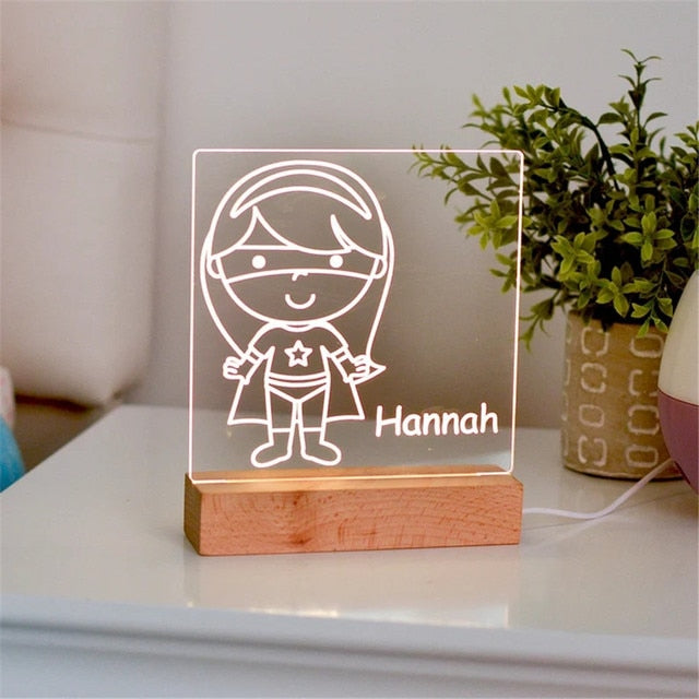 Custom Name LED Night Light for Kids