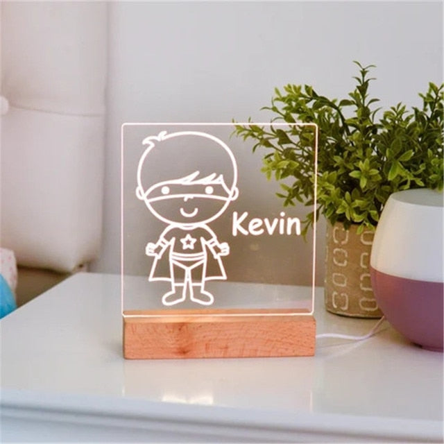 Custom Name LED Night Light for Kids