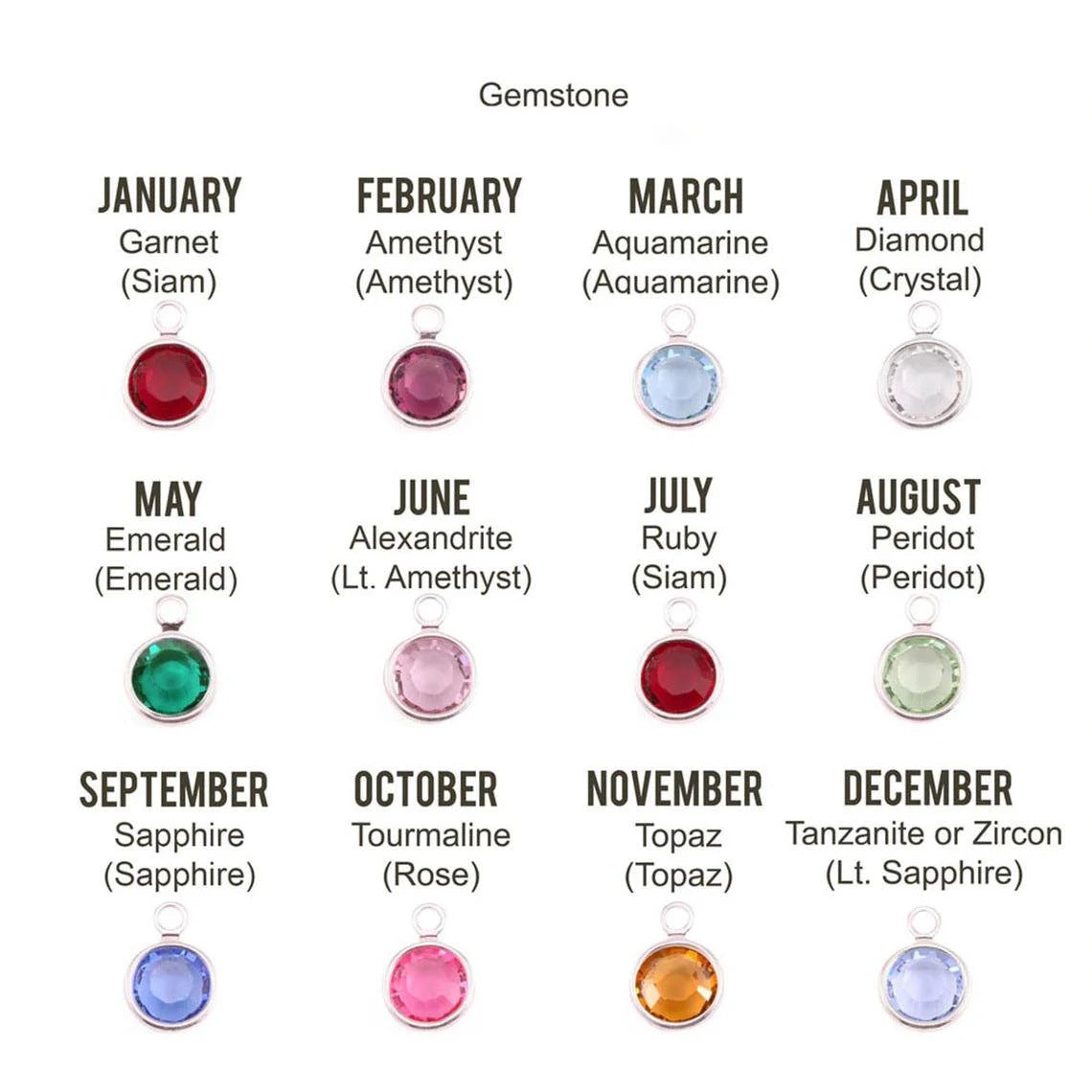 Custom Birthstone Name Engraved Necklace