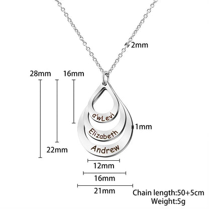 Shimmering Symphony - Personalized Water Drop Pendant