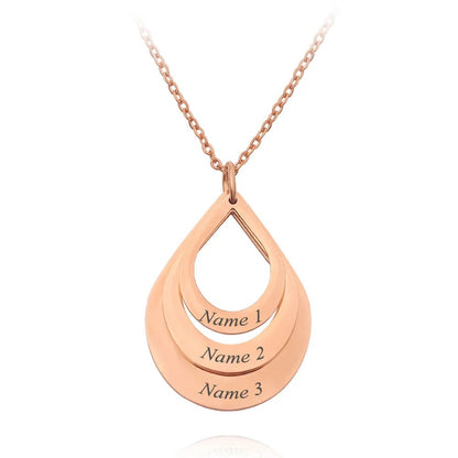 Shimmering Symphony - Personalized Water Drop Pendant