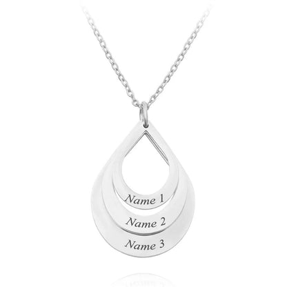 Shimmering Symphony - Personalized Water Drop Pendant